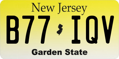 NJ license plate B77IQV