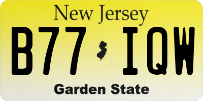 NJ license plate B77IQW