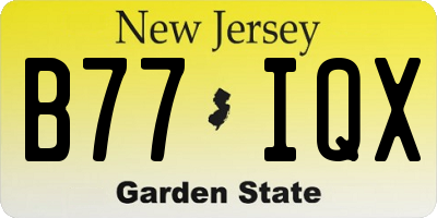 NJ license plate B77IQX