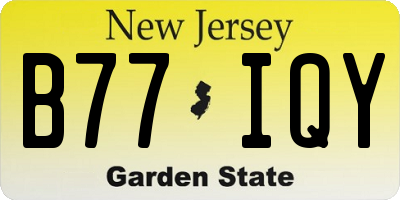 NJ license plate B77IQY