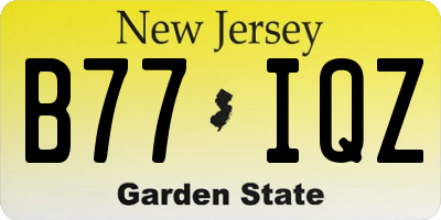 NJ license plate B77IQZ