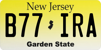 NJ license plate B77IRA