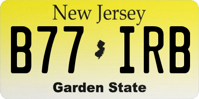 NJ license plate B77IRB