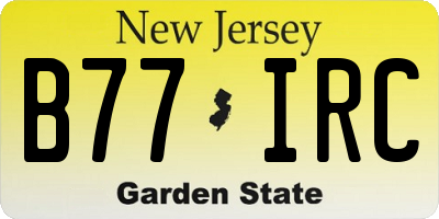 NJ license plate B77IRC