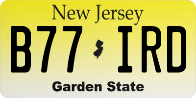 NJ license plate B77IRD