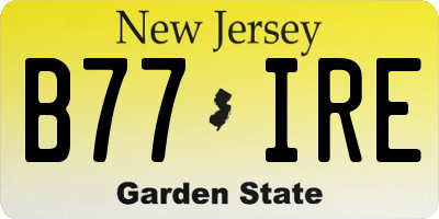 NJ license plate B77IRE