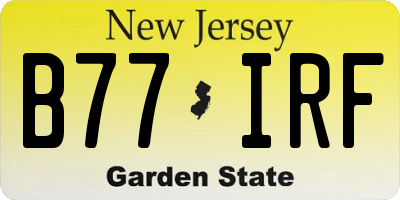 NJ license plate B77IRF