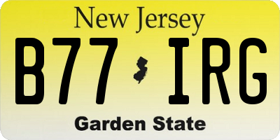 NJ license plate B77IRG