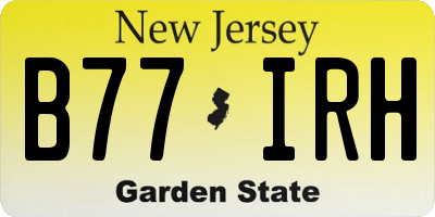 NJ license plate B77IRH