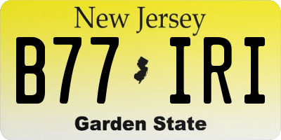 NJ license plate B77IRI