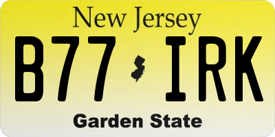 NJ license plate B77IRK