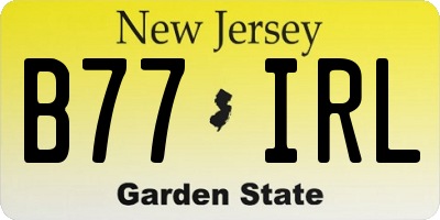 NJ license plate B77IRL