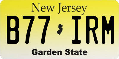 NJ license plate B77IRM