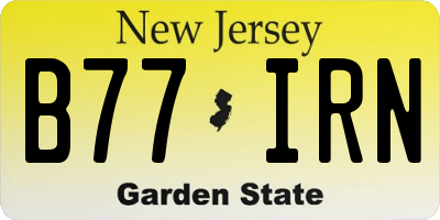 NJ license plate B77IRN
