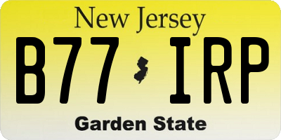 NJ license plate B77IRP