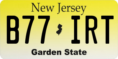 NJ license plate B77IRT
