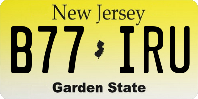NJ license plate B77IRU