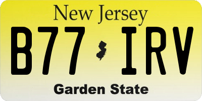 NJ license plate B77IRV