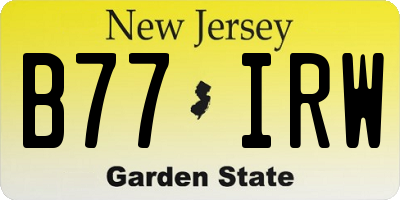 NJ license plate B77IRW