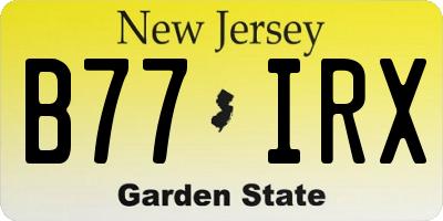 NJ license plate B77IRX