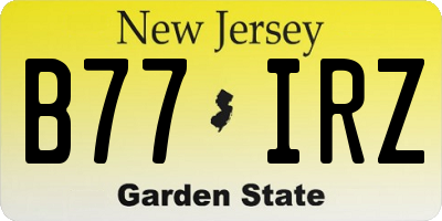 NJ license plate B77IRZ