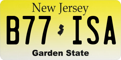 NJ license plate B77ISA