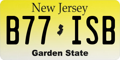 NJ license plate B77ISB