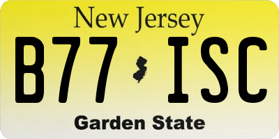 NJ license plate B77ISC