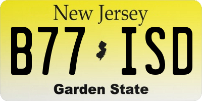 NJ license plate B77ISD