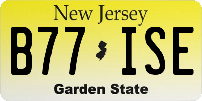 NJ license plate B77ISE