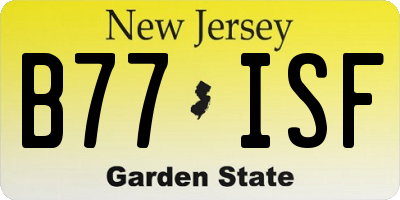 NJ license plate B77ISF