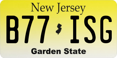 NJ license plate B77ISG