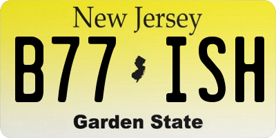 NJ license plate B77ISH
