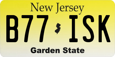 NJ license plate B77ISK