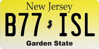 NJ license plate B77ISL