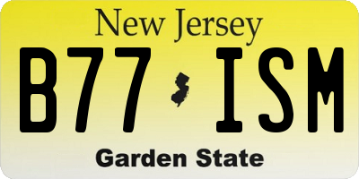 NJ license plate B77ISM