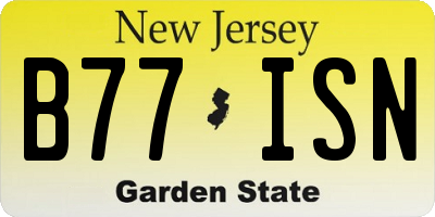 NJ license plate B77ISN