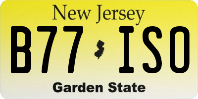 NJ license plate B77ISO