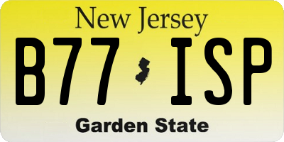 NJ license plate B77ISP
