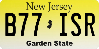 NJ license plate B77ISR