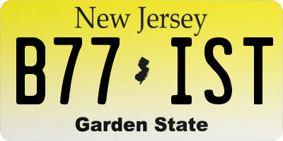 NJ license plate B77IST