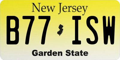NJ license plate B77ISW