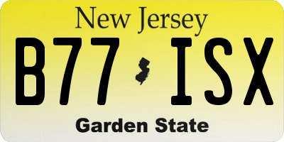 NJ license plate B77ISX