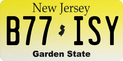 NJ license plate B77ISY