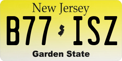 NJ license plate B77ISZ