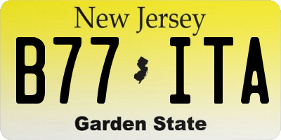 NJ license plate B77ITA