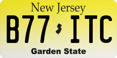 NJ license plate B77ITC
