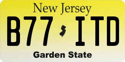 NJ license plate B77ITD