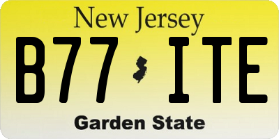 NJ license plate B77ITE