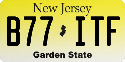 NJ license plate B77ITF
